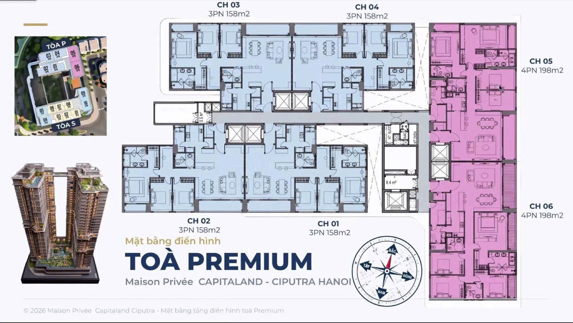Mặt bằng tầng điển hình Toà Premium Maison Privée