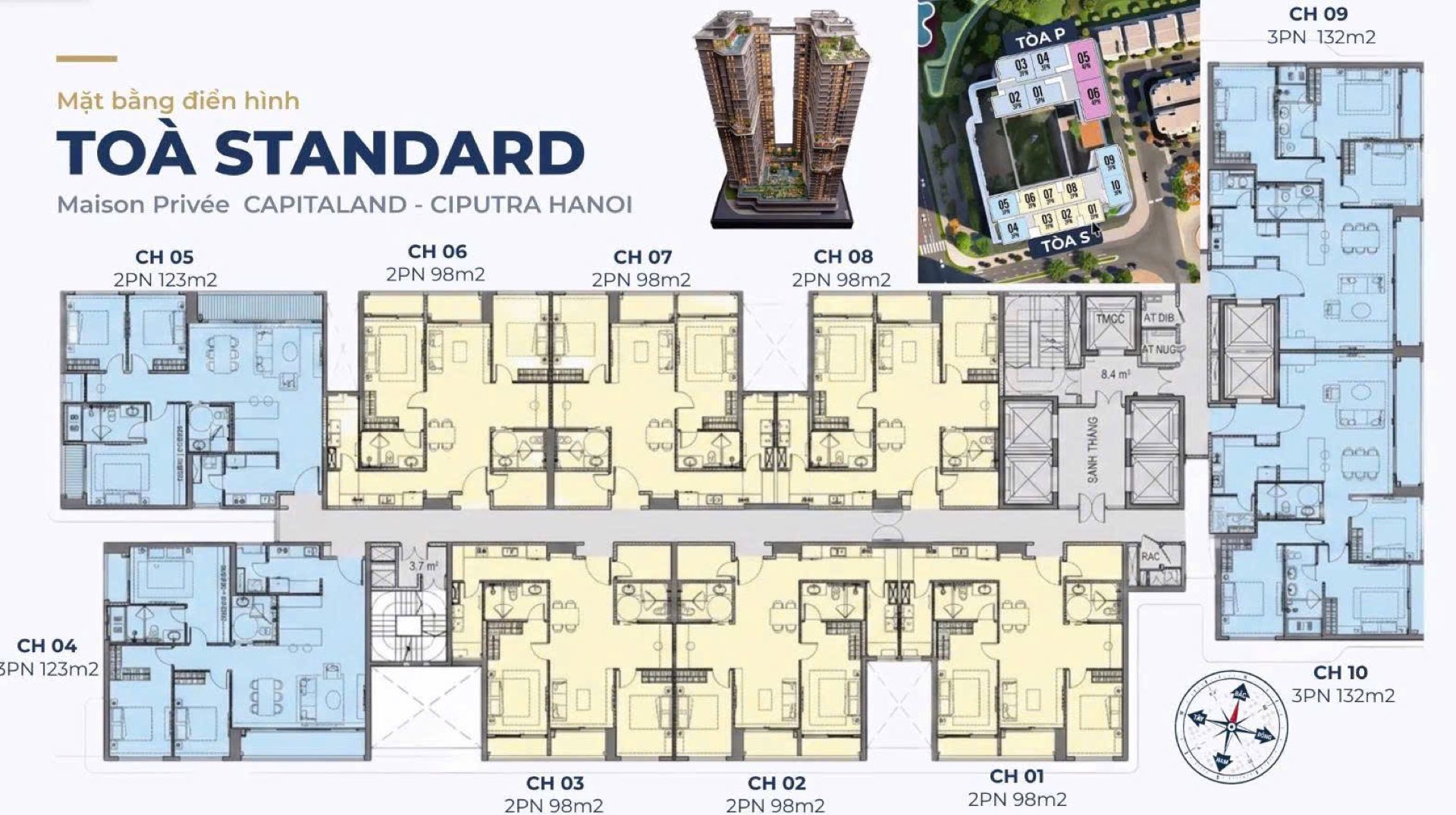 Mặt bằng tầng điển hình Toà Standard Maison Privée
